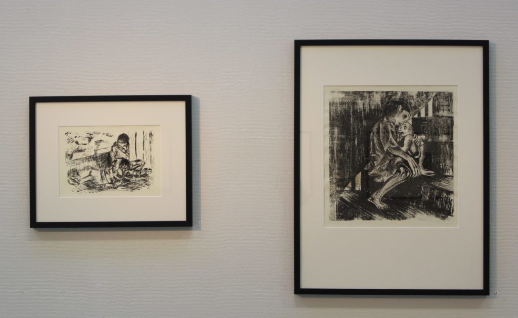 Left: "Abandoned", Silk screen, Rim Salama 2014 Right "Shattered", Lithography, Rim Salama 2014.