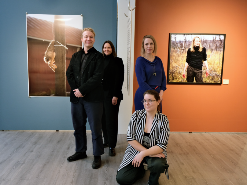 Felix Falck-Næss, museumsleder Sara Cornelia Greiff, Ingerid Jordal og museumspedagog Kathrine Skarsholt